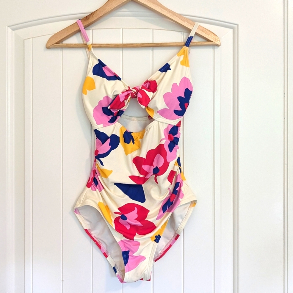Kate Spade Floral Bandeau One-piece Swimsuit